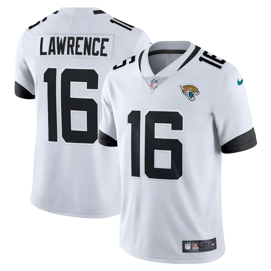 Men Jacksonville Jaguars 16 Trevor Lawrence Nike White Vapor Limited NFL Jersey